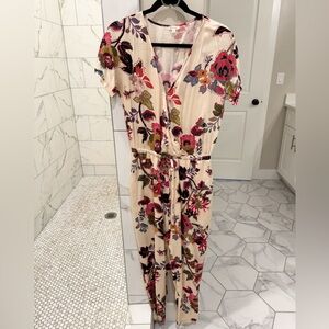 Cream floral jumpsuit